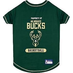 Pets First NBA Milwaukee Bucks Dog & Cat Tee Shirt, Small