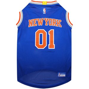 Pets First NBA New York Knicks Basketball Dog & Cat Mesh Jersey, Small