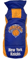 Pets First NBA Ny Knicks Dog & Cat Puffer Vest, Large