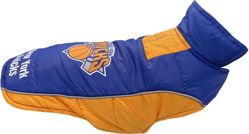Show full view: Pets First NBA Ny Knicks Dog & Cat Puffer Vest, Large slide 3 of 5