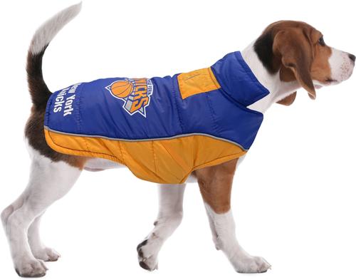 Show full view: Pets First NBA Ny Knicks Dog & Cat Puffer Vest, Large slide 5 of 5
