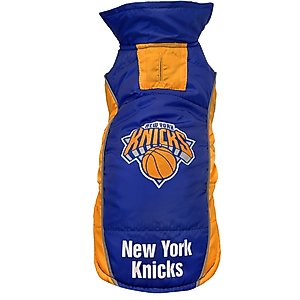 Pets First NBA Ny Knicks Dog & Cat Puffer Vest, Small