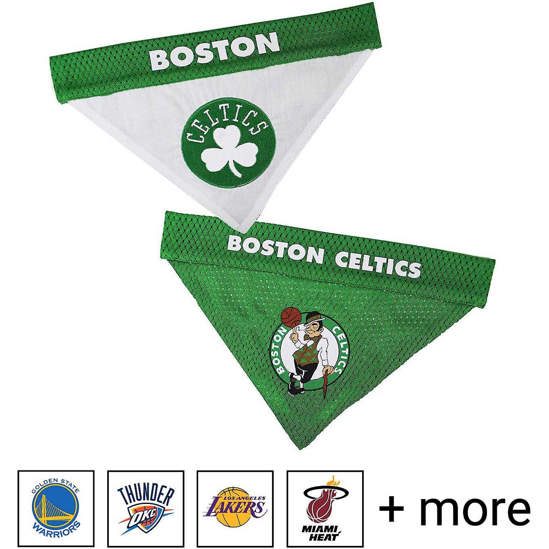Pets First NBA Reversible Dog & Cat Bandana, Boston Celtics, Small/Medium