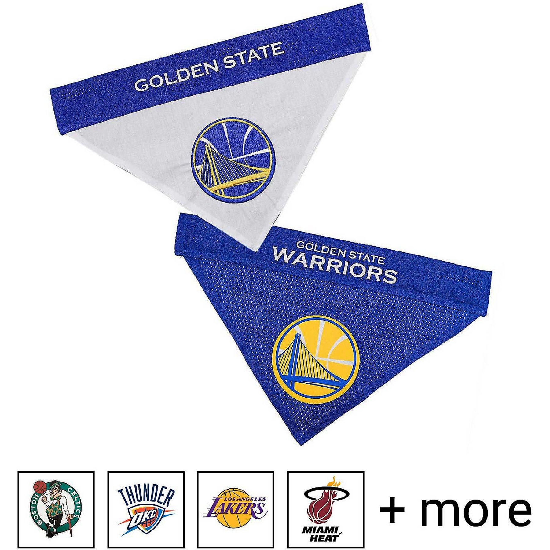 Pets First NBA Reversible Dog & Cat Bandana, Golden State Warriors, Small/Medium