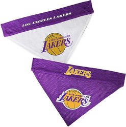 Pets First NBA Reversible Dog & Cat Bandana, Los Angeles Lakers, Large/X-Large