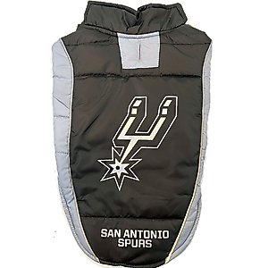 Pets First NBA San Antinio Spurs Dog & Cat Puffer Vest, Medium