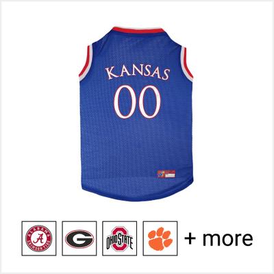 Show full view: Pets First NCAA Basketball Dog & Cat Mesh Jersey, Kansas Jayhawks, Medium slide 1 of 6