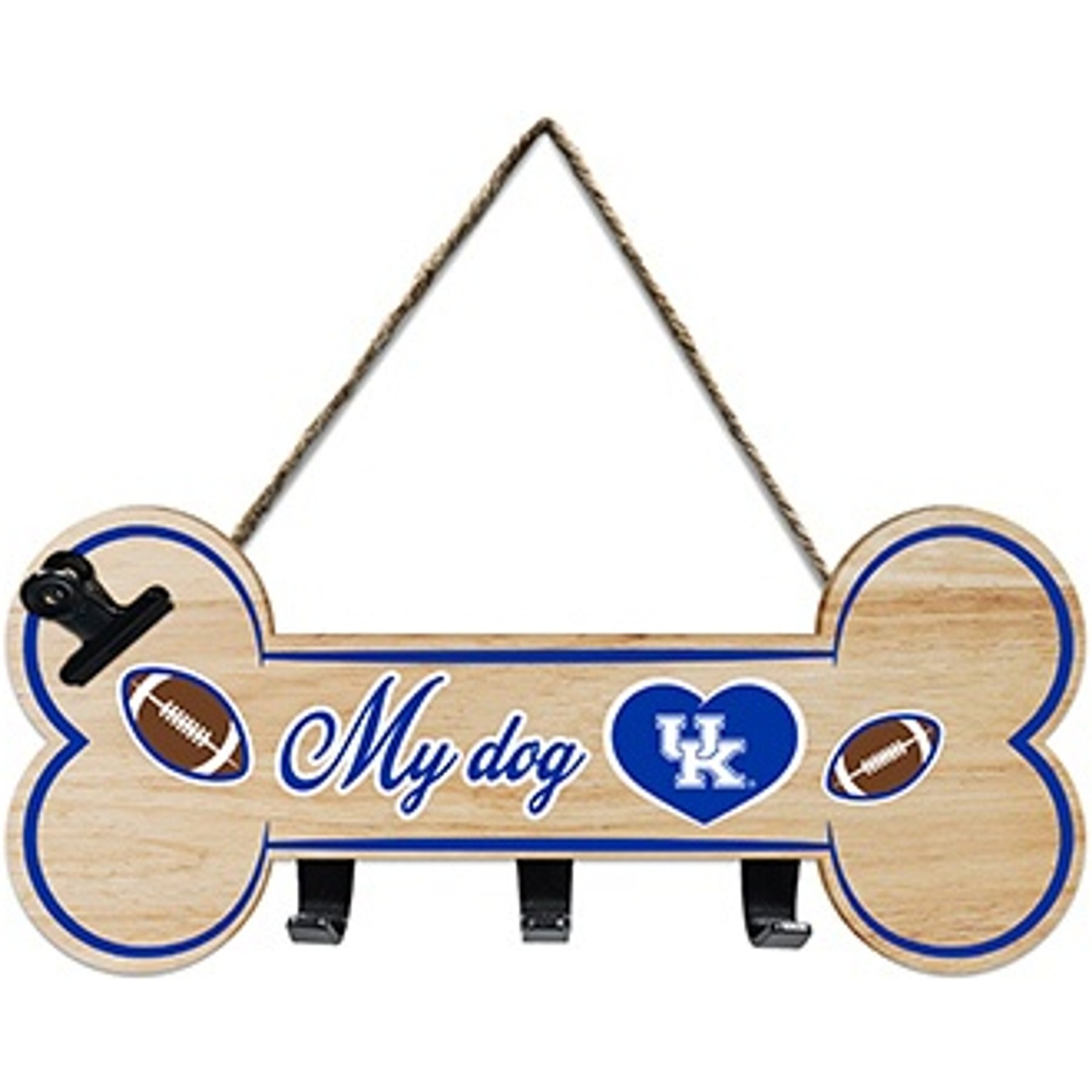 Pets First NCAA Bone Shape Sign with Hooks, Kentucky Wildcats