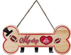 Pets First NCAA Bone Shape Sign with Hooks, Ohio State Buckeyes