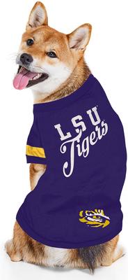 Show full view: Pets First NCAA Dog & Cat Stripe T-Shirt, Louisiana State Tigers, Small slide 3 of 6
