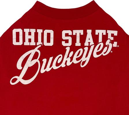 Show full view: Pets First NCAA Dog & Cat Stripe T-Shirt, Ohio State Buckeyes, Large slide 4 of 6