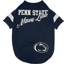 Pets First NCAA Dog & Cat Stripe T-Shirt, Penn State, Small