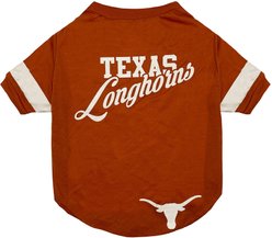 Pets First NCAA Dog & Cat Stripe T-Shirt, Texas Longhorns, Large
