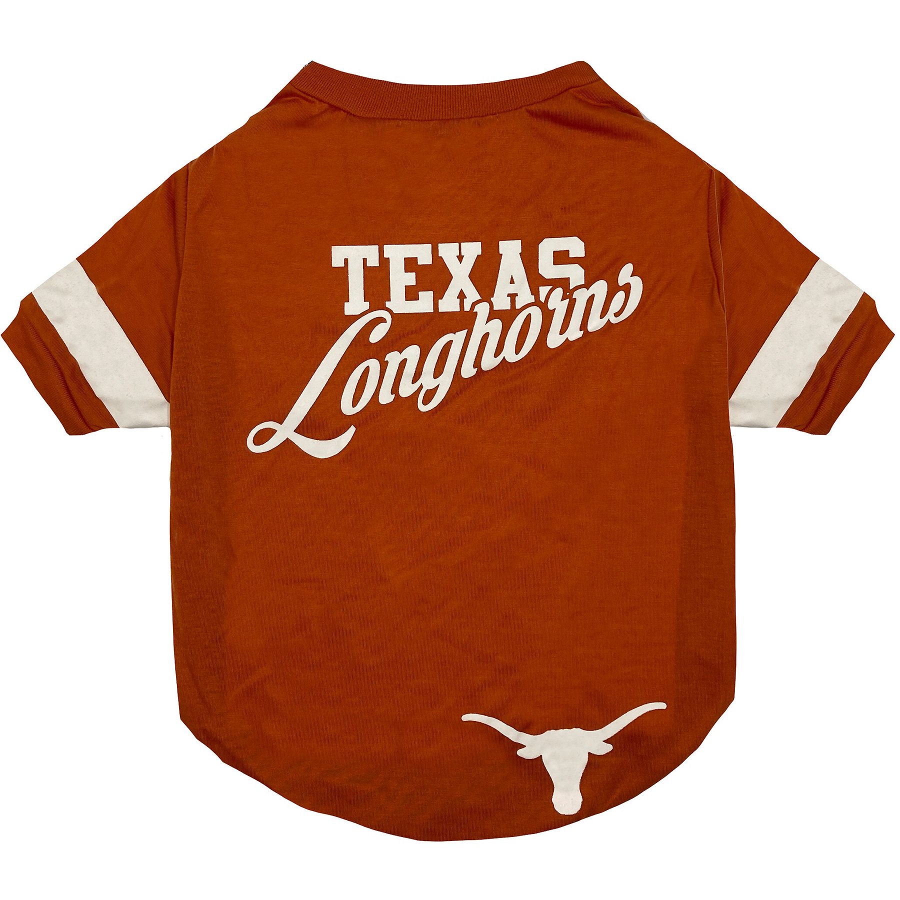 Pets First NCAA Dog & Cat Stripe T-Shirt, Texas Longhorns, Small