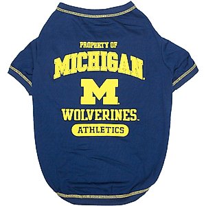Pets First NCAA Dog & Cat T-Shirt, Michigan Wolverines, Small
