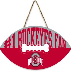 Pets First NCAA Football Shape Sign, Ohio State Buckeyes