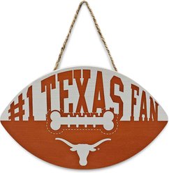 Pets First NCAA Football Shape Sign, Texas Longhorns