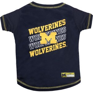 Pets First NCAA Michigan Dog & Cat Graphic Tee, Small