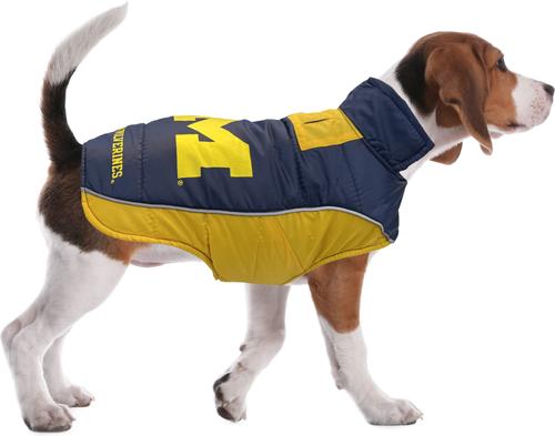 Show full view: Pets First NCAA Michigan Dog & Cat Puffer Vest, Large slide 6 of 6