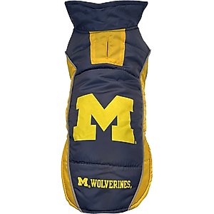 Pets First NCAA Michigan Dog & Cat Puffer Vest, Medium