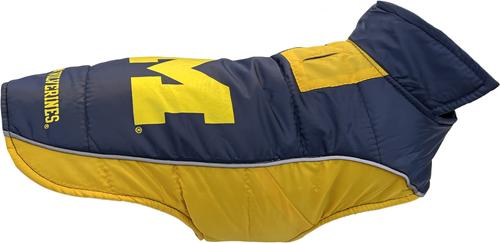 Show full view: Pets First NCAA Michigan Dog & Cat Puffer Vest, Small slide 2 of 6