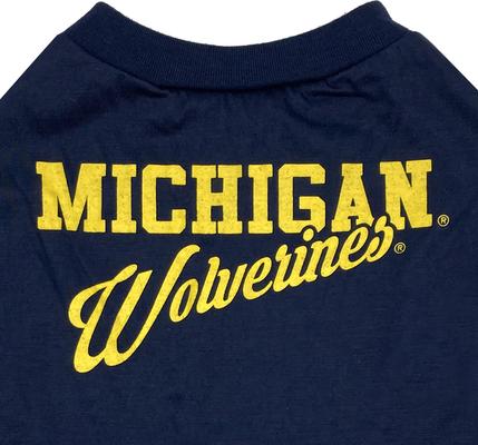 Show full view: Pets First NCAA Michigan Dog & Cat Stripe Tee, Medium slide 4 of 6