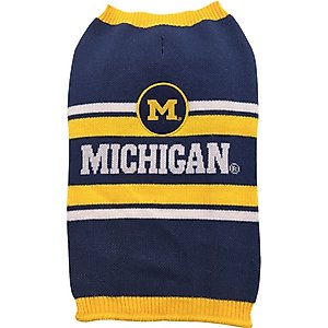 Pets First NCAA Michigan Dog & Cat Sweater, X-Small