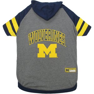 Pets First NCAA Michigan Hoodie Dog & Cat Tee Shirt, Large