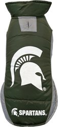 Pets First NCAA Michigan State Dog & Cat Puffer Vest, Large