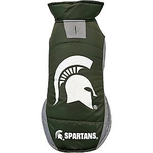 Pets First NCAA Michigan State Dog & Cat Puffer Vest, Large