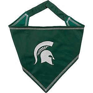 Pets First NCAA Michigan State Tie Around Dog & Cat Bandana, Large/X-Large