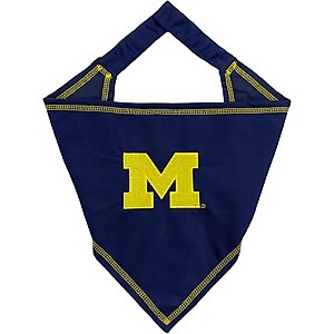 Pets First NCAA Michigan Tie Around Dog & Cat Bandana, Small/Medium