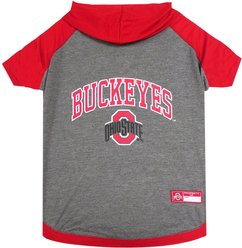 Pets First NCAA Ohio Hoodie Dog & Cat Tee Shirt, X-Small