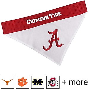 Pets First NCAA Reversible Dog & Cat Bandana, Alabama, Small/Medium