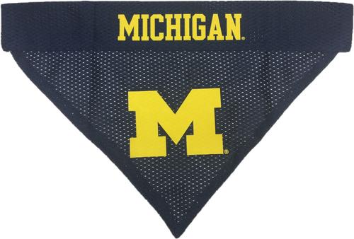 Show full view: Pets First NCAA Reversible Dog & Cat Bandana, Michigan Wolverines, Small/Medium slide 3 of 6