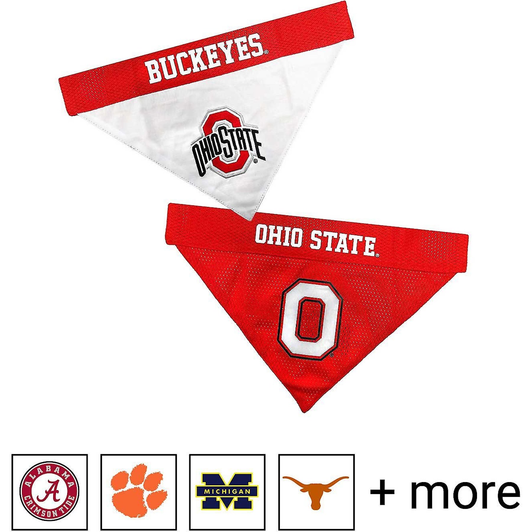 Pets First NCAA Reversible Dog & Cat Bandana, Ohio State Buckeyes, Large/X-Large