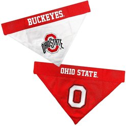 Pets First NCAA Reversible Dog & Cat Bandana, Ohio State Buckeyes, Small/Medium