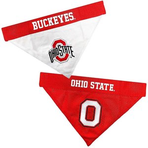 Pets First NCAA Reversible Dog & Cat Bandana, Ohio State Buckeyes, Small/Medium