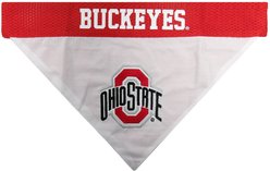 Pets First NCAA Reversible Dog & Cat Bandana, Ohio State Buckeyes, Small/Medium slide 2 of 5