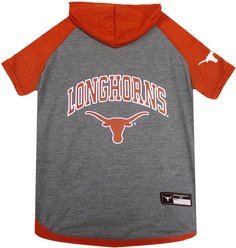 Pets First NCAA Texas Dog & Cat Hoodie Tee Shirt, Large