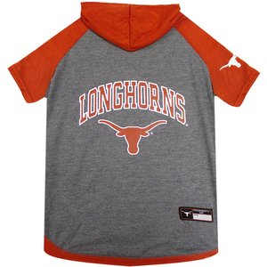 Pets First NCAA Texas Dog & Cat Hoodie Tee Shirt, Large