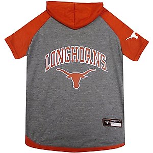 Pets First NCAA Texas Dog & Cat Hoodie Tee Shirt, Small