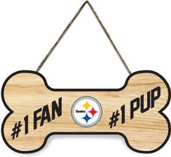 Pets First NFL #1 Fan #1 Pup Sign, Pittsburgh Steelers