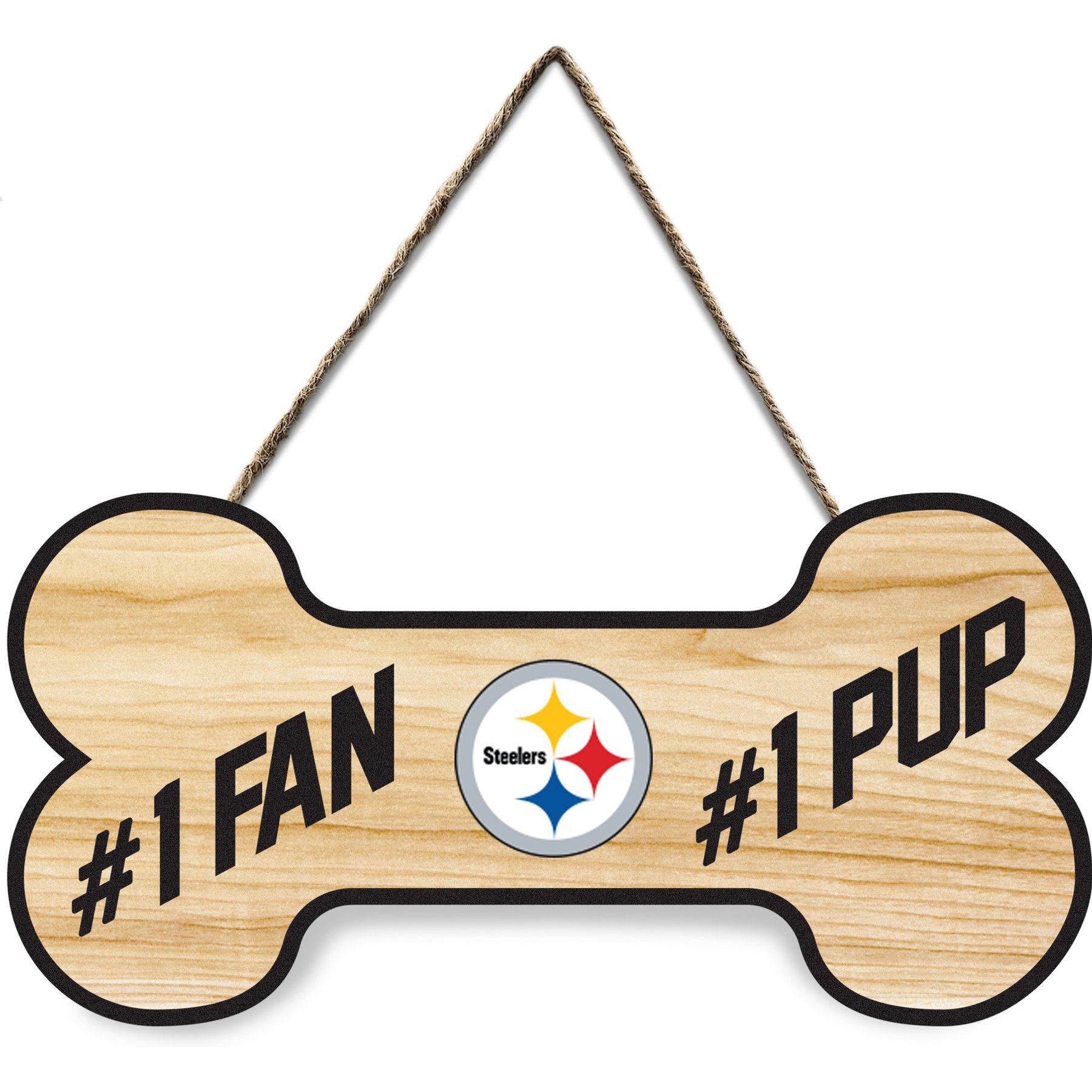 Pets First NFL #1 Fan #1 Pup Sign, Pittsburgh Steelers