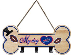 Pets First NFL Bone Shape Sign with Hooks, Buffalo Bills