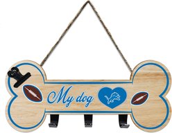 Pets First NFL Bone Shape Sign with Hooks, Detroit Lions