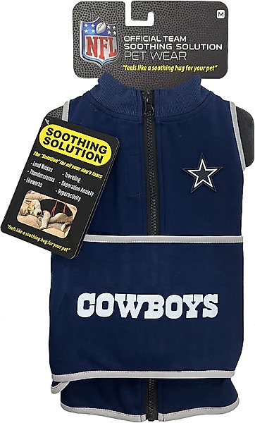 Show full view: Pets First NFL Dallas Cowboys Dog & Cat Soothing Solution Vest, Small slide 2 of 5