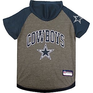 Pets First NFL Dallas Cowboys Hoodie Dog & Cat Tee Shirt, Large