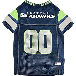 Pets First NFL Dog & Cat Mesh Jersey, Seattle Seahawks, Small