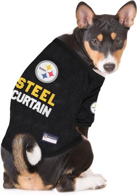 Show full view: Pets First NFL Dog & Cat Raglan Jersey, Pittsburgh Steelers, X-Small slide 5 of 6